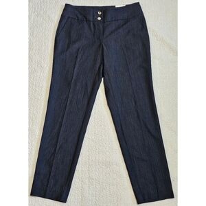 Anne Klein Navy Slim Ankle Trouser Dress Pants